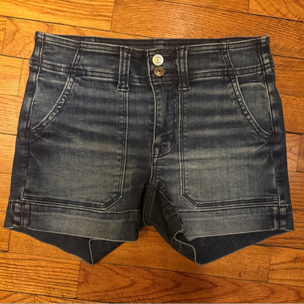 American eagle denim midi shorts